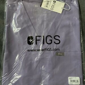 Figs Catarina Scrub Top, Large, Lavender Dew